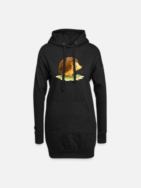 Igel Comic - Hoodie-Kleid - Schwarz
