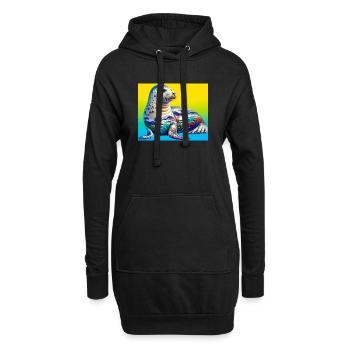 Phoque - Sweat-shirt à capuche long Femme - noir - Devant