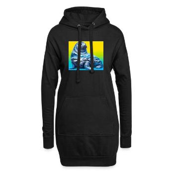 Phoque - Sweat-shirt à capuche long Femme - noir - Devant