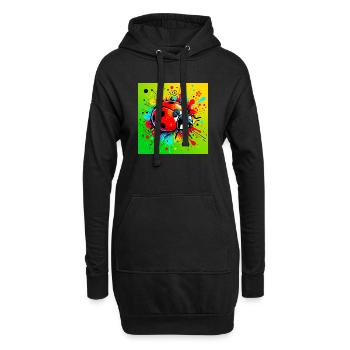 Marienkäfer - Hoodie-Kleid - Schwarz - Vorne
