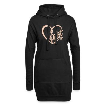 Pilote et avion - Sweat-shirt à capuche long Femme - noir - Devant