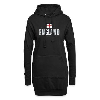 Flagge Englands, englischer Patriot - Hoodie-Kleid - Schwarz - Vorne