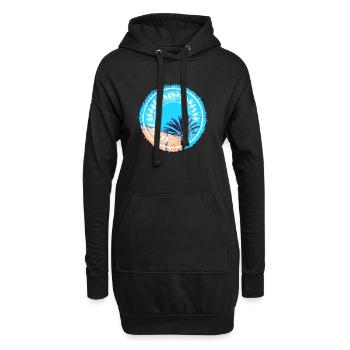 Tropische Strandlandschaft - Hoodie-Kleid - Schwarz - Vorne
