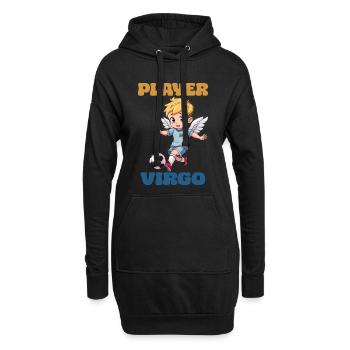 Fußballspieler Fußball Sternzeichen Jungfrau Virgo - Hoodie-Kleid - Schwarz - Vorne