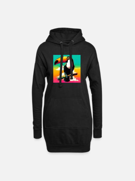 Tukan - Hoodie-Kleid - Schwarz