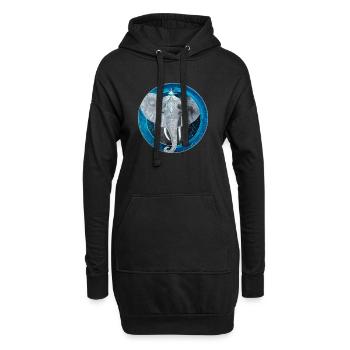 Elefanten-Mandala in Fantasy Stil - Hoodie-Kleid - Schwarz - Vorne