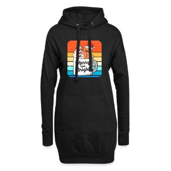Bonhomme en pain d'épices de Noël en pain d'épices - Sweat-shirt à capuche long Femme - noir - Devant