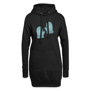 Winter Fäustlinge Schneeflocke Design - Hoodie-Kleid - Schwarz - Vorne