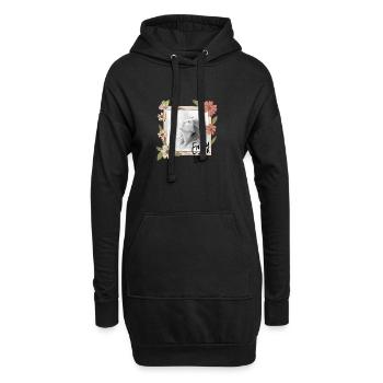 Floral Frame Portrait Enjoy Life - Hoodie-Kleid - Schwarz - Vorne