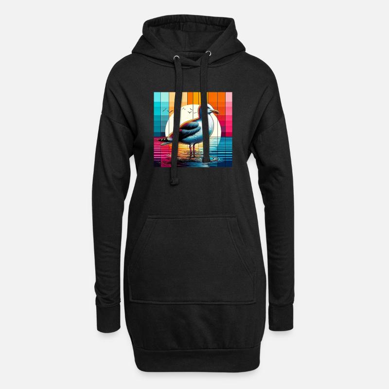 Möwe - Hoodie-Kleid - Schwarz