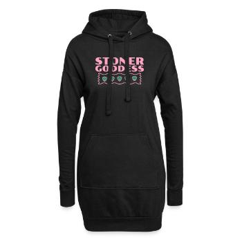 Stoner Goddess Pink Wavy Border Tee - Hoodie-Kleid - Schwarz - Vorne