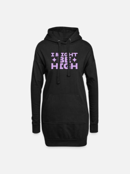 Ich Könnte Hoch Sein - Pop Art Motiv - Hoodie-Kleid - Schwarz