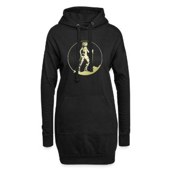Silhouette de marche nordique - Sweat-shirt à capuche long Femme - noir - Devant