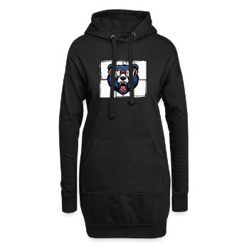 Ours du jour du match avec lunettes coeur - Sweat-shirt à capuche long Femme - noir - Devant