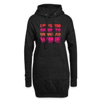 Life too short for bad wine - Hoodie-Kleid - Schwarz - Vorne