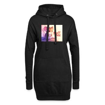 Souris Fluff me - Sweat-shirt à capuche long Femme - noir - Devant
