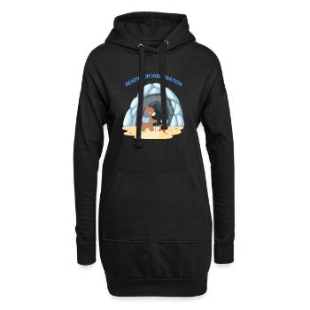 Famille d’ours - Sweat-shirt à capuche long Femme - noir - Devant