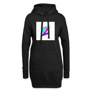 ZickZack Neon Gradient Logo - Hoodie-Kleid - Schwarz - Vorne
