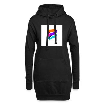 Bunte Ribbon-Form Abstrakt - Hoodie-Kleid - Schwarz - Vorne