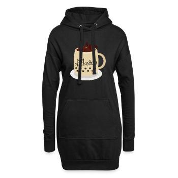 Mug visage de chat avec empreintes de pattes - Sweat-shirt à capuche long Femme - noir - Devant