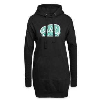 Chut ! Je lis - Silence, je lis - Livre, Livres - Sweat-shirt à capuche long Femme - noir - Devant