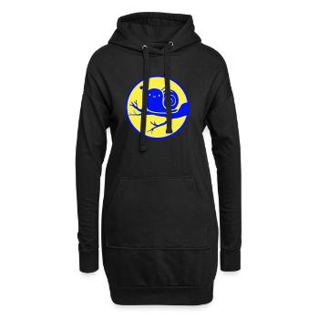 Escargot Arbre Branche Nuit Lune Rond Doux Heureux - Sweat-shirt à capuche long Femme - noir - Devant