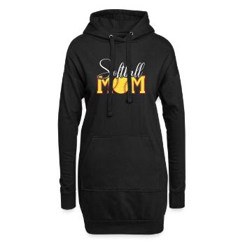 Softball Mama Emblem - Hoodie-Kleid - Schwarz - Vorne
