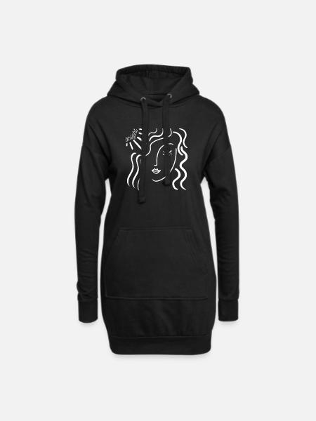 hell - Hoodie-Kleid - Schwarz