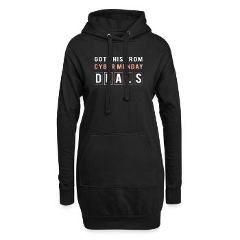 Cyber Monday Kaufrausch - Hoodie-Kleid - Schwarz - Vorne