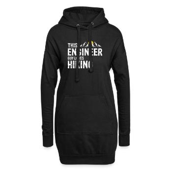 Engineer Who Hikes Proud Trail Trekker Outdoor Fan - Hoodie Dress - black - Front