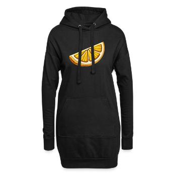 Tranche d'orange cartoon lumineuse - Sweat-shirt à capuche long Femme - noir - Devant
