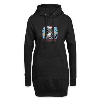 Christmas mystical raccoon with string lights - Hoodie Dress - black - Front