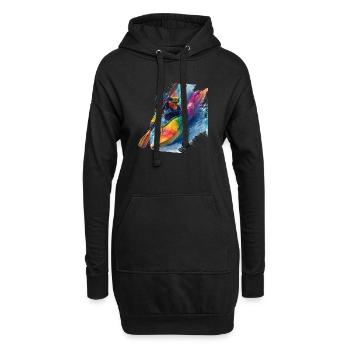 Farbrausch Wildwasser Kajakabenteuer  - Hoodie-Kleid - Schwarz - Vorne