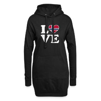 Amour - Drapeau de la Norvège - Norvège - Norvège - Sweat-shirt à capuche long Femme - noir - Devant