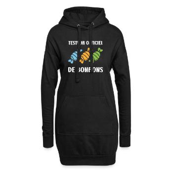 Offizieller Süßigkeitentester - Hoodie-Kleid - Schwarz - Vorne