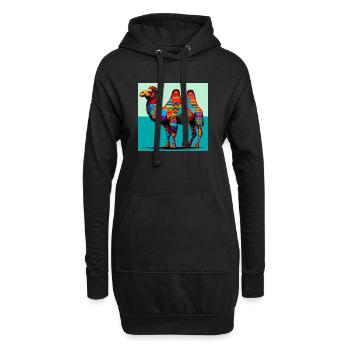 Kamel - Hoodie-Kleid - Schwarz - Vorne