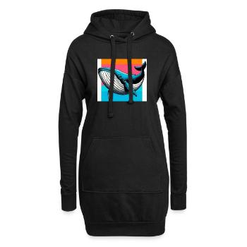 baleine - Sweat-shirt à capuche long Femme - noir - Devant