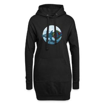Geburtstagshai mit Geschenk - Hoodie-Kleid - Schwarz - Vorne