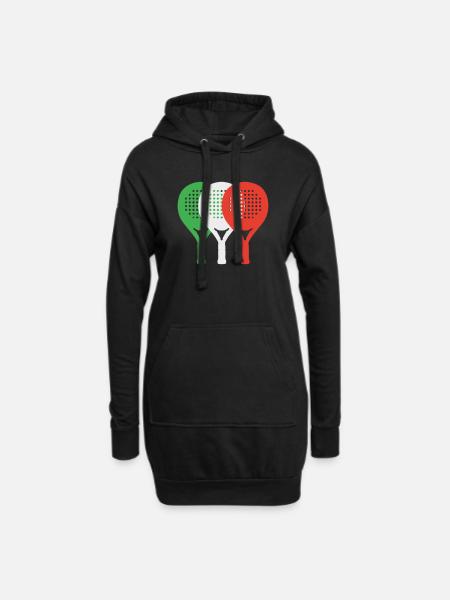 Padel-Italie2 - Sweat-shirt à capuche long Femme - noir