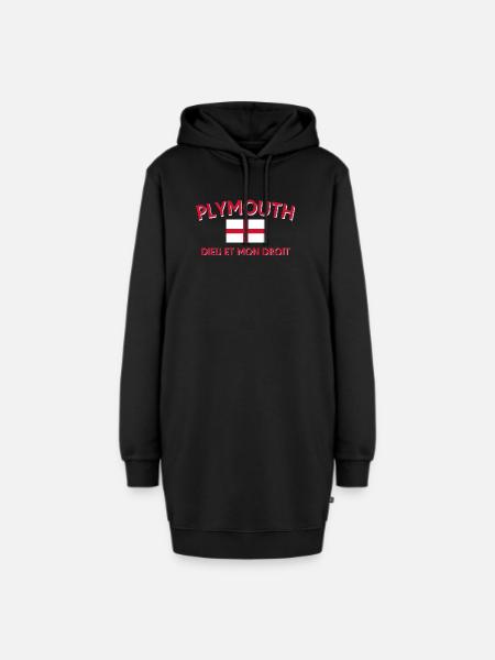 Plymouth Flagge Motto - Hoodie-Kleid - Schwarz