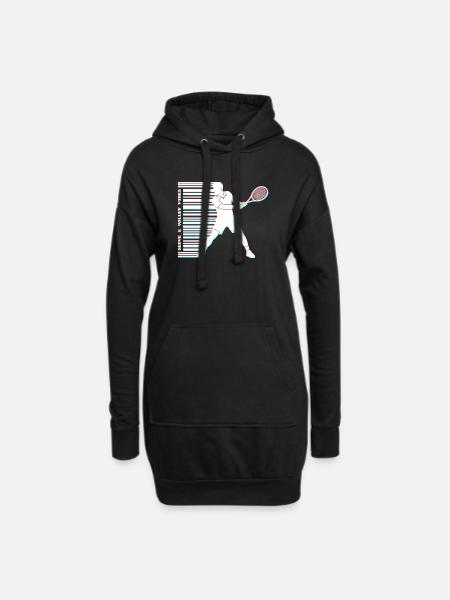 Tennis Glitch Barcode Sweat à capuche - Sweat-shirt à capuche long Femme - noir