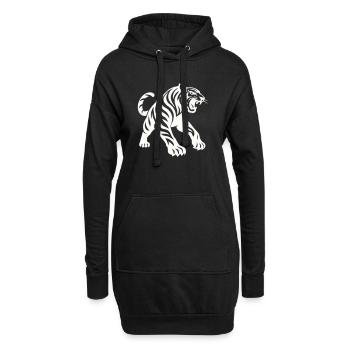 Silhouette de tigre - Sweat-shirt à capuche long Femme - noir - Devant