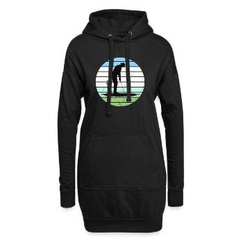 Golf Silhouette im Pastellkreis - Hoodie-Kleid - Schwarz - Vorne