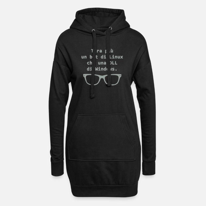 Linux - Sweat-shirt à capuche long Femme - noir