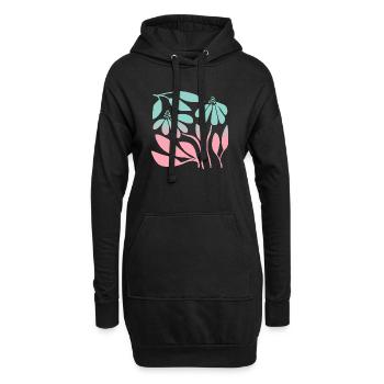 Marguerite in gradient green  - Hoodie-Kleid - Schwarz - Vorne