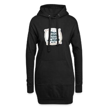 Mein Kissen versteht mich besser als du 💤 - Hoodie-Kleid - Schwarz - Vorne