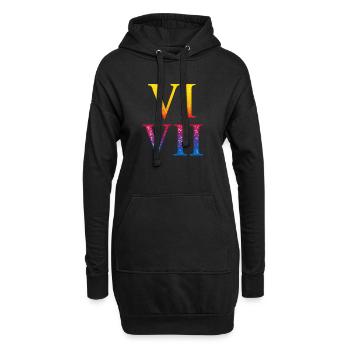 67 Meme VII Pile de chiffres romains - Sweat-shirt à capuche long Femme - noir - Devant