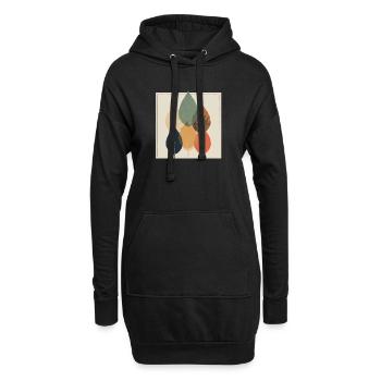 Herbstblatt-Mosaik: Retro-Palette - Hoodie-Kleid - Schwarz - Vorne