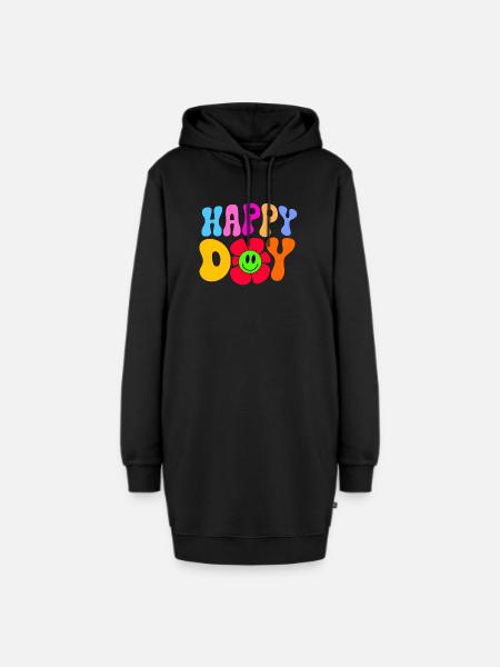 Happy day  - Hoodie-Kleid - Schwarz