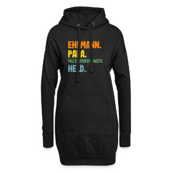 Lustiger Fallschirmspringer Adrenalinjunkie Papa - Hoodie-Kleid - Schwarz - Vorne